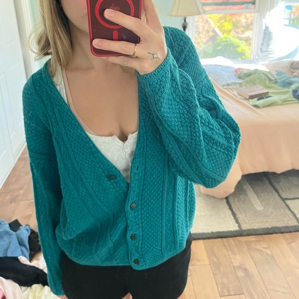 GAP Teal Women's Cardigan Sweater